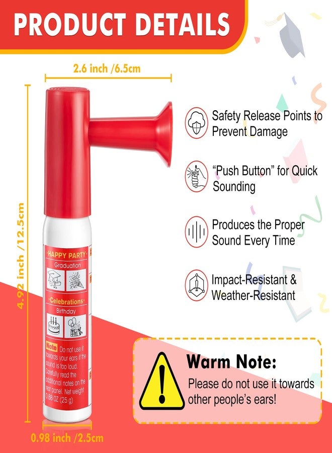 Avenuebool 1 Pack Mini Air Horn for Personal Safety, 0.88 Oz Stadium Air Horn Prank, Portable Blow Noise Maker for Sporting Events, Football Games, Dogs, Party, Birthdays,Graduation Mini Noisemakers (Red) - Image 5